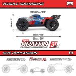 1/16 MINI KRATON 3S DSC 4X4 RTR Brushless Speed Truck, Black/Red - Image 26