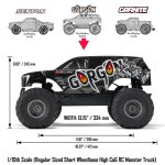 1/10 GORGON 2WD RTA Kit Brushed Monster Truck (Battery & Charger Included), Gun Metal - Image 29