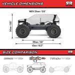 1/10 GORGON 2WD RTA Kit Brushed Monster Truck (Battery & Charger Included), Clear - Image 22