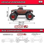 1/10 QUAKE 223S DSC 2WD RTR Brushless Monster Truck, Red - Image 46