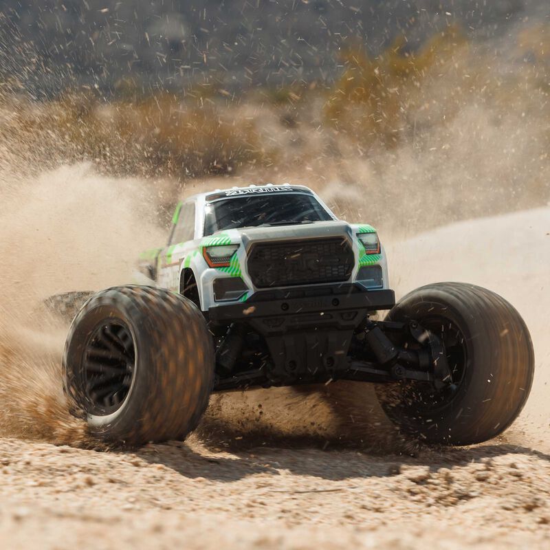 ARA4202V4T1_A27_CURPEKQ8.jpg 1/10 GRANITE MEGA 665 4X4 RTR Brushed Monster Truck, Green - Image 1